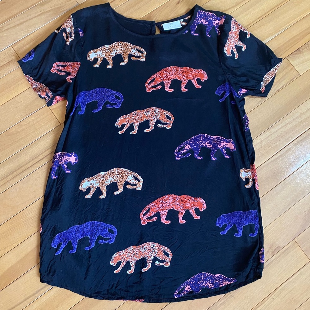 Kaffe Blouse with Vibrant Leopard Print – Size 36 (Small)